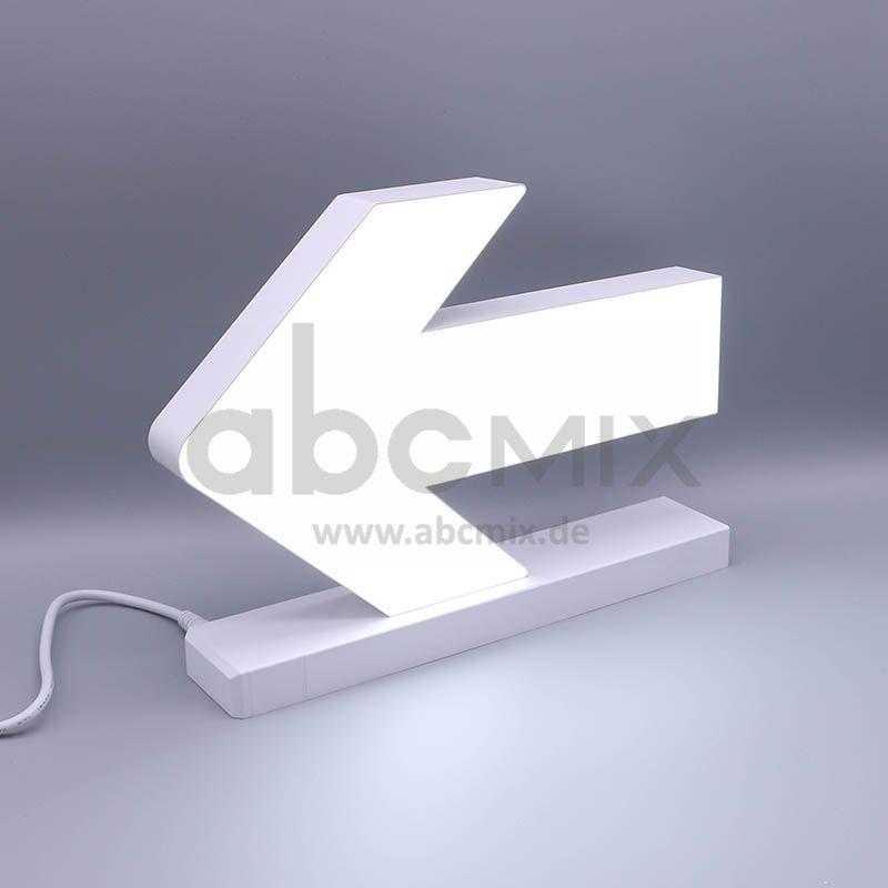 LED Buchstabe Click Pfeil nach links 175mm Arial 6500K weiß