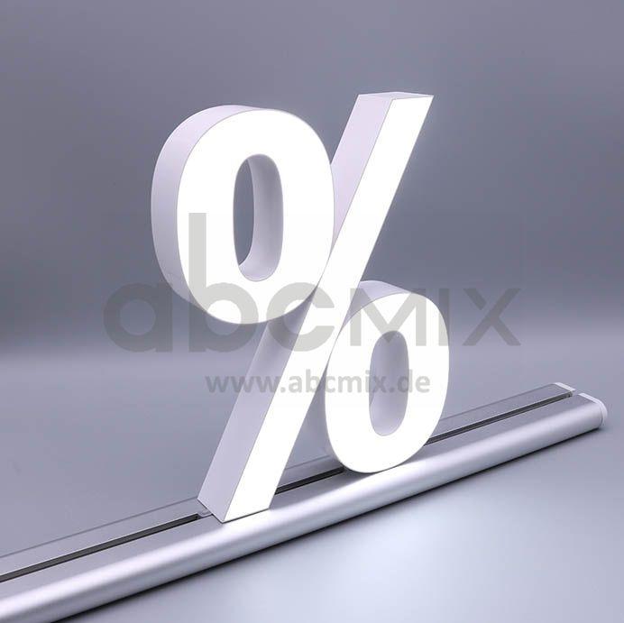 LED Buchstabe Slide % Prozentzeichen für 200mm Arial 6500K weiß
