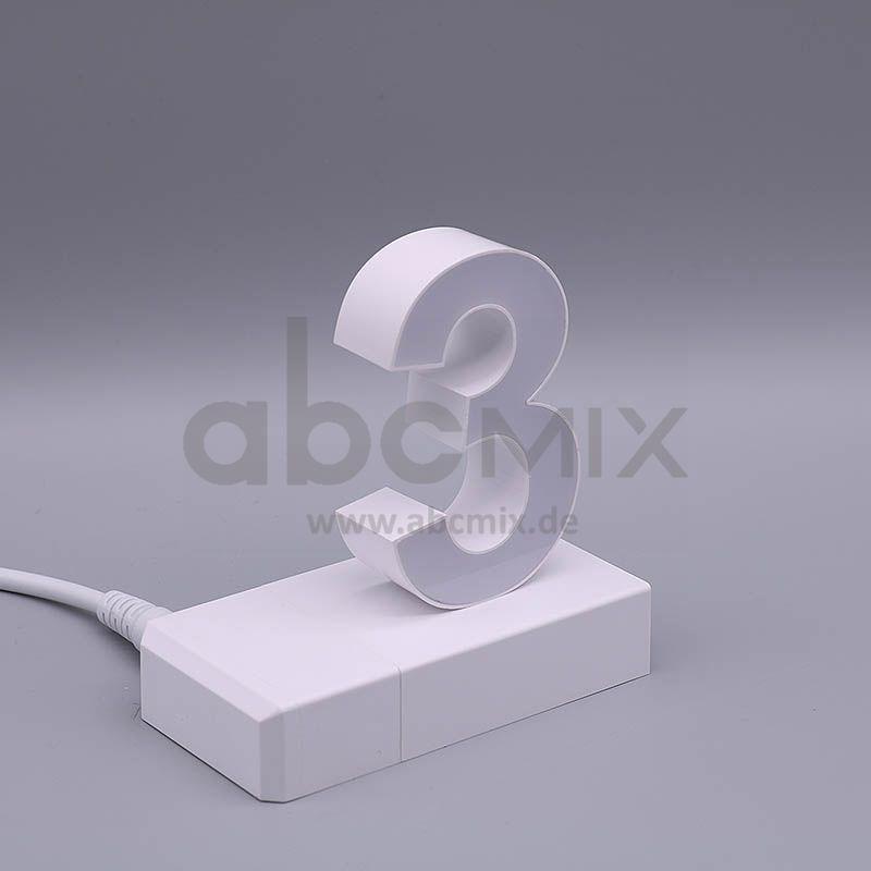 LED Buchstabe Click 3 für 75mm Arial 6500K weiß