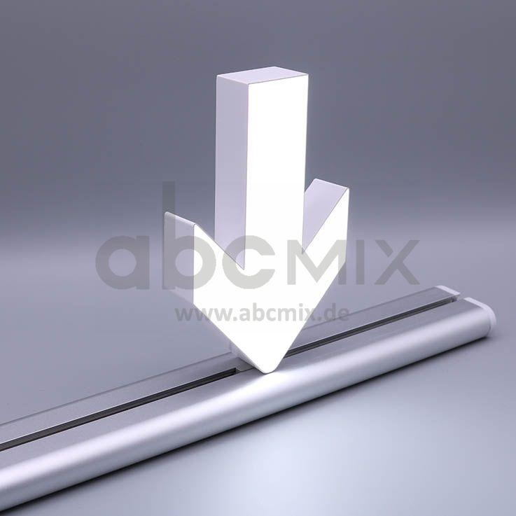LED Buchstabe Slide Pfeil nach unten für 100mm Arial 6500K weiß