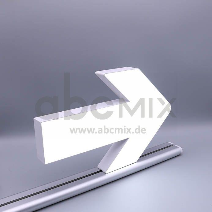 LED Buchstabe Slide Pfeil nach rechts für 200mm Arial 6500K weiß