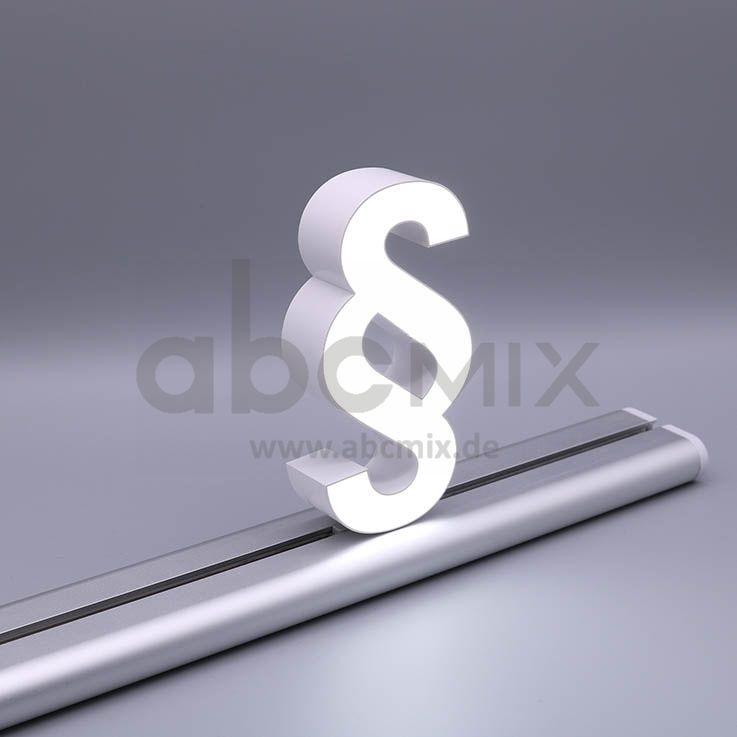LED Buchstabe Slide § Paragraphenzeichen für 100mm Arial 6500K weiß