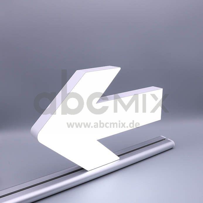 LED Buchstabe Slide Pfeil nach links für 200mm Arial 6500K weiß
