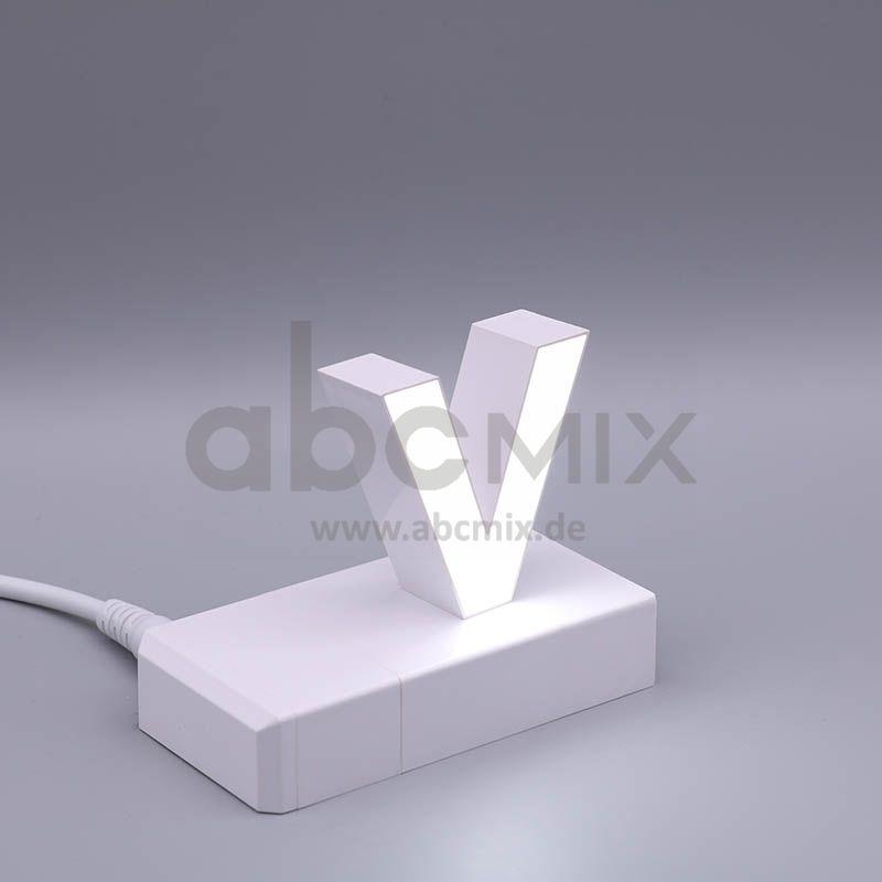LED Buchstabe Click v für 75mm Arial 6500K weiß