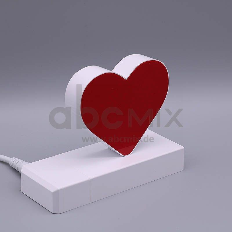 LED Buchstabe Click rotes Herz für 75mm Arial 6500K weiß
