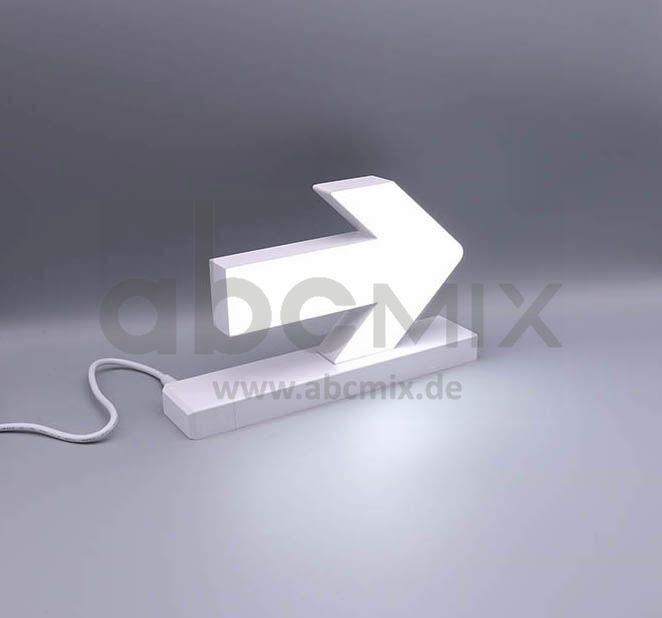 LED Buchstabe Click Pfeil nach rechts für 125mm Arial 6500K weiß