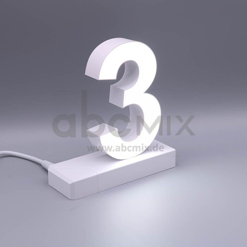LED Buchstabe Click 3 für 125mm Arial 6500K weiß