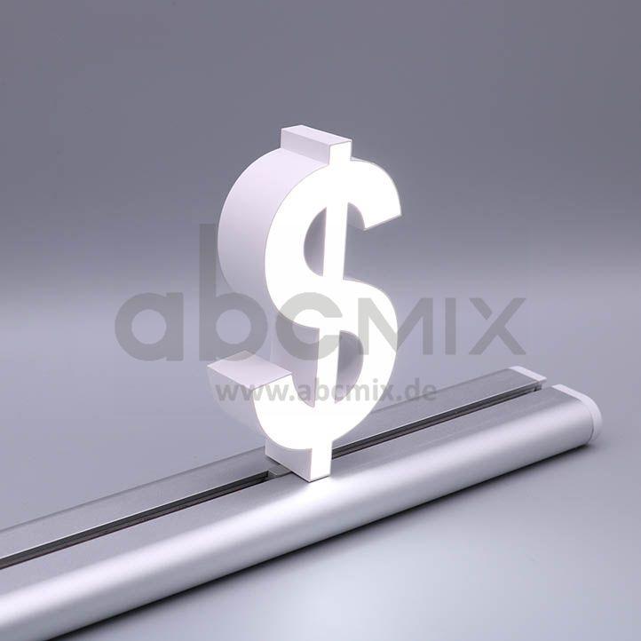LED Buchstabe Slide $ Dollarzeichen für 100mm Arial 6500K weiß
