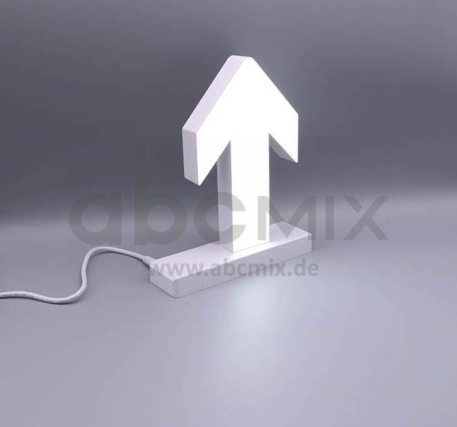 LED Buchstabe Click Pfeil nach oben für 125mm Arial 6500K weiß
