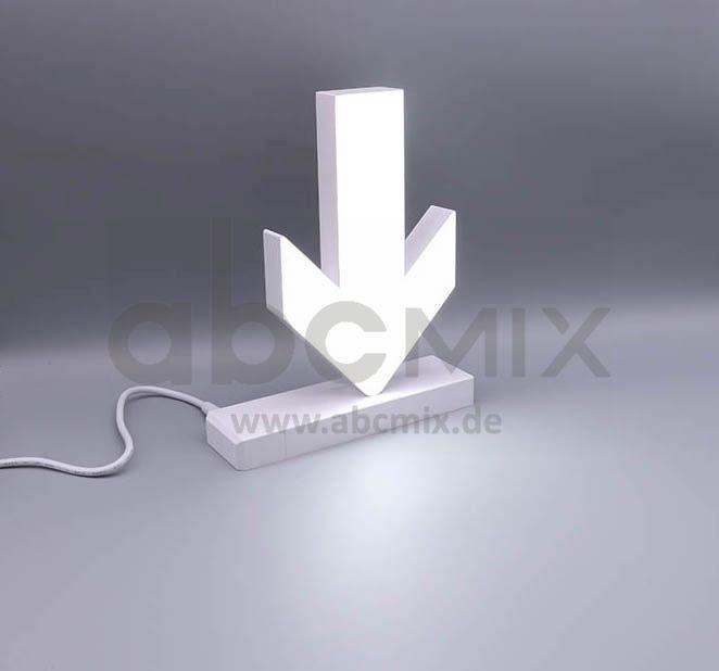 LED Buchstabe Click Pfeil nach unten für 125mm Arial 6500K weiß