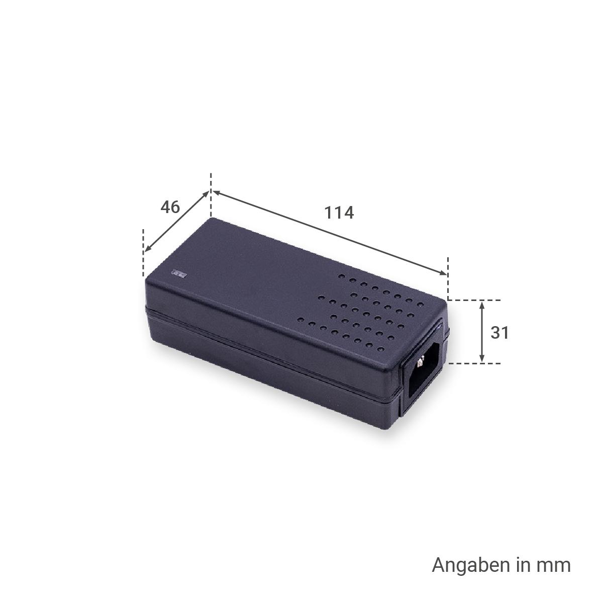 Tischnetzteil schwarz 60W 12V 5A Hohlstecker 5.5/2.1mm EU-Plug Festspannung 