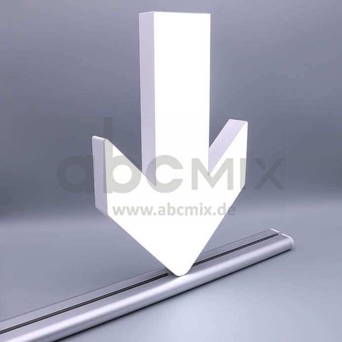 LED Buchstabe Slide Pfeil nach unten für 200mm Arial 6500K weiß